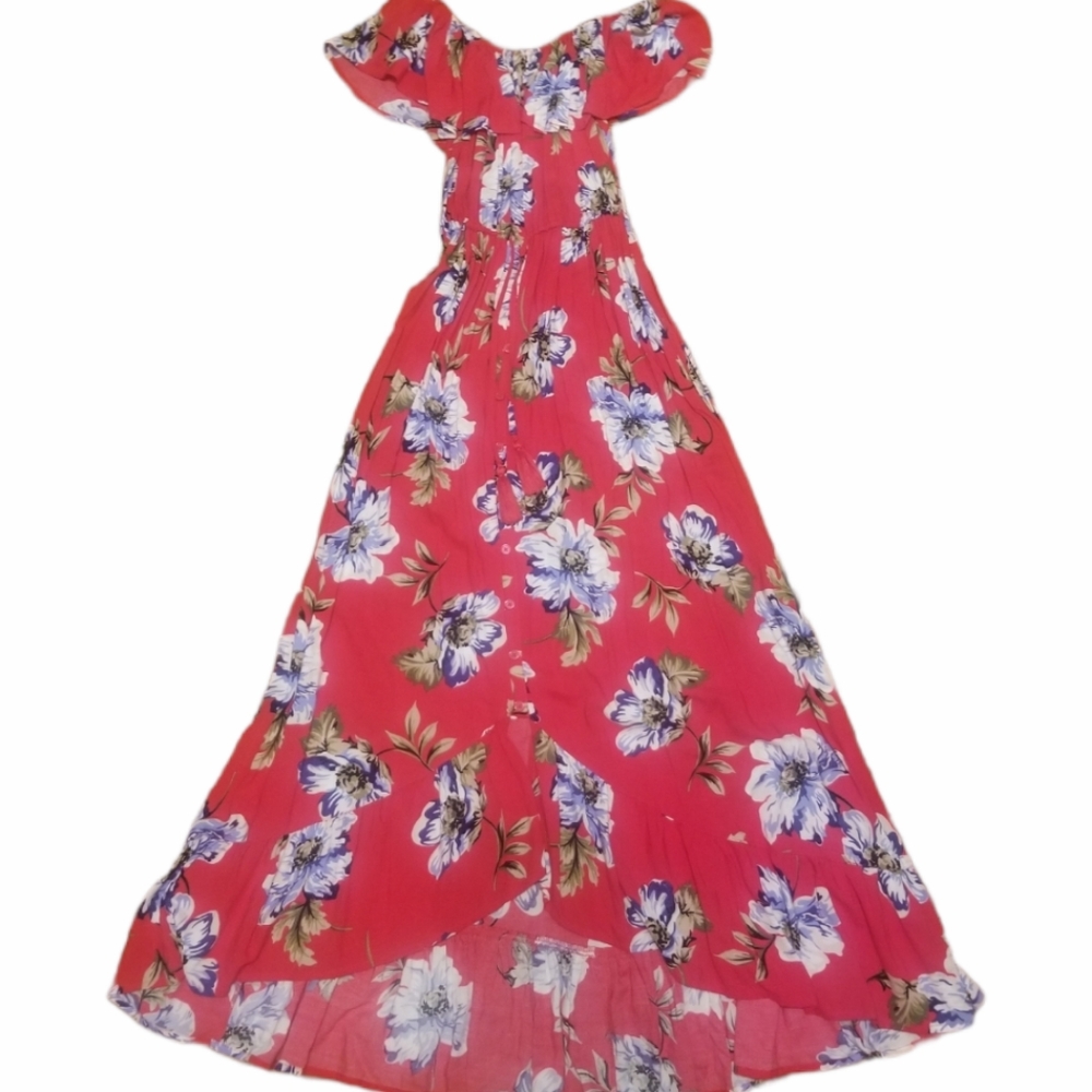 Red floral maxi dress - Picture 2 of 16